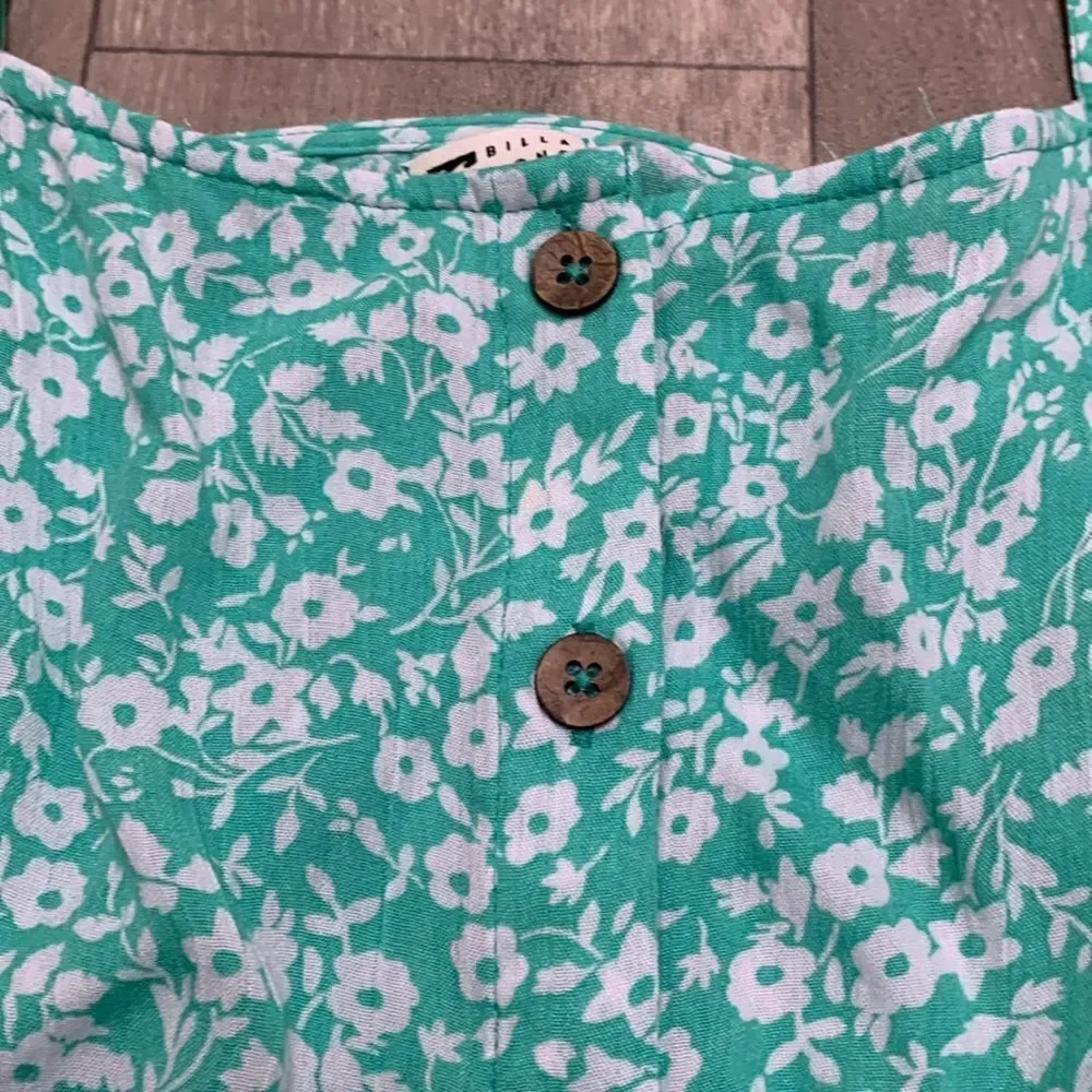 Billabong Teal Floral Mini Dress - Picture 3 of 5